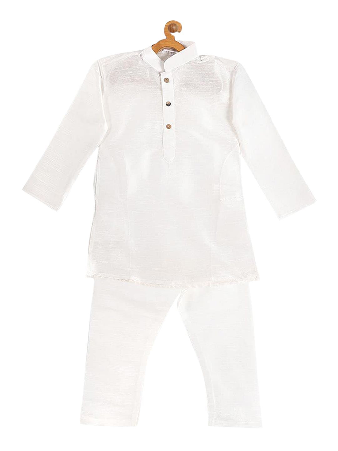 VASTRAMAY Boys White Kurta with Pyjamas