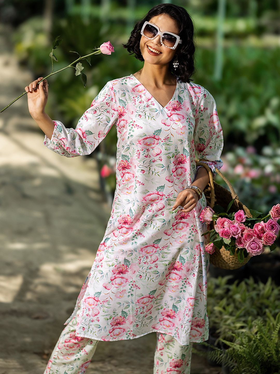 Libas Printed Tunic With Trousers Co-Ords