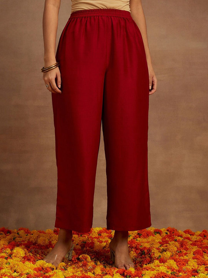 Libas Yoke Design Sequinned A-Line Kurta with Trousers & With Dupatta