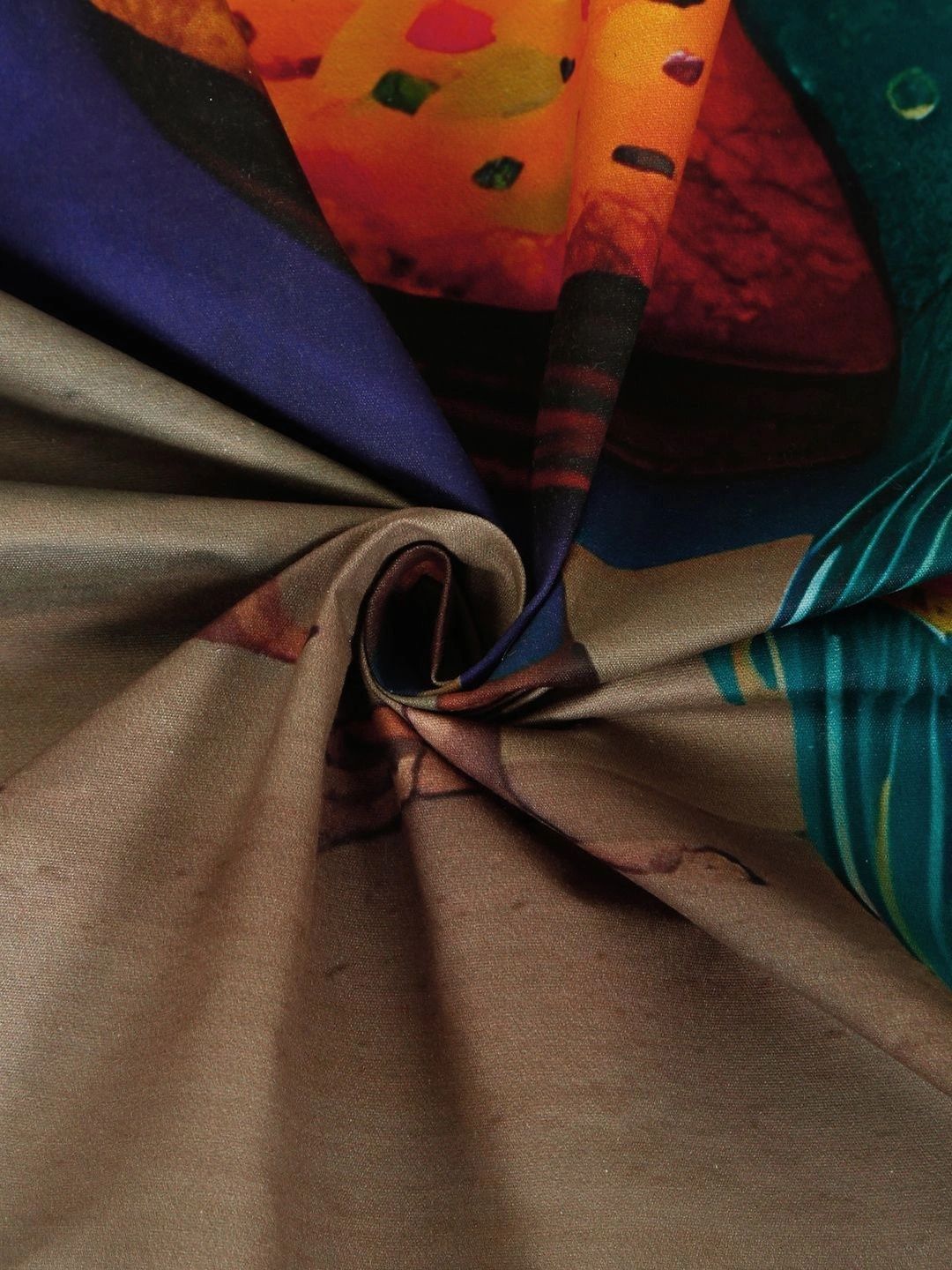 Moda Rapido X KLOTTHE Brown & Green Ethnic Motifs 400 TC King Bedsheet with 2 Pillow Covers