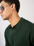 DENNISON Men Textured Polo Collar Knitted T-Shirt