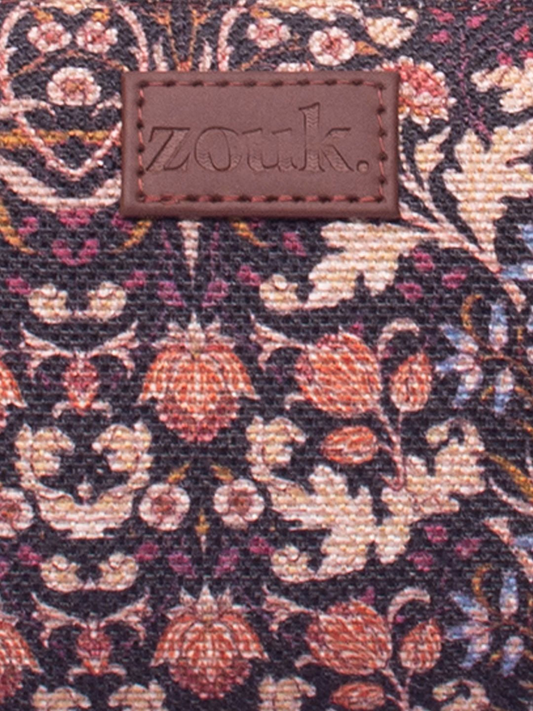 ZOUK Floral Printed Half Moon Shoulder Bag