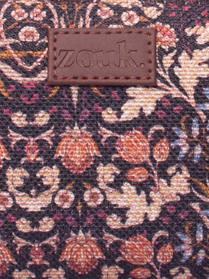 ZOUK Floral Printed Half Moon Shoulder Bag