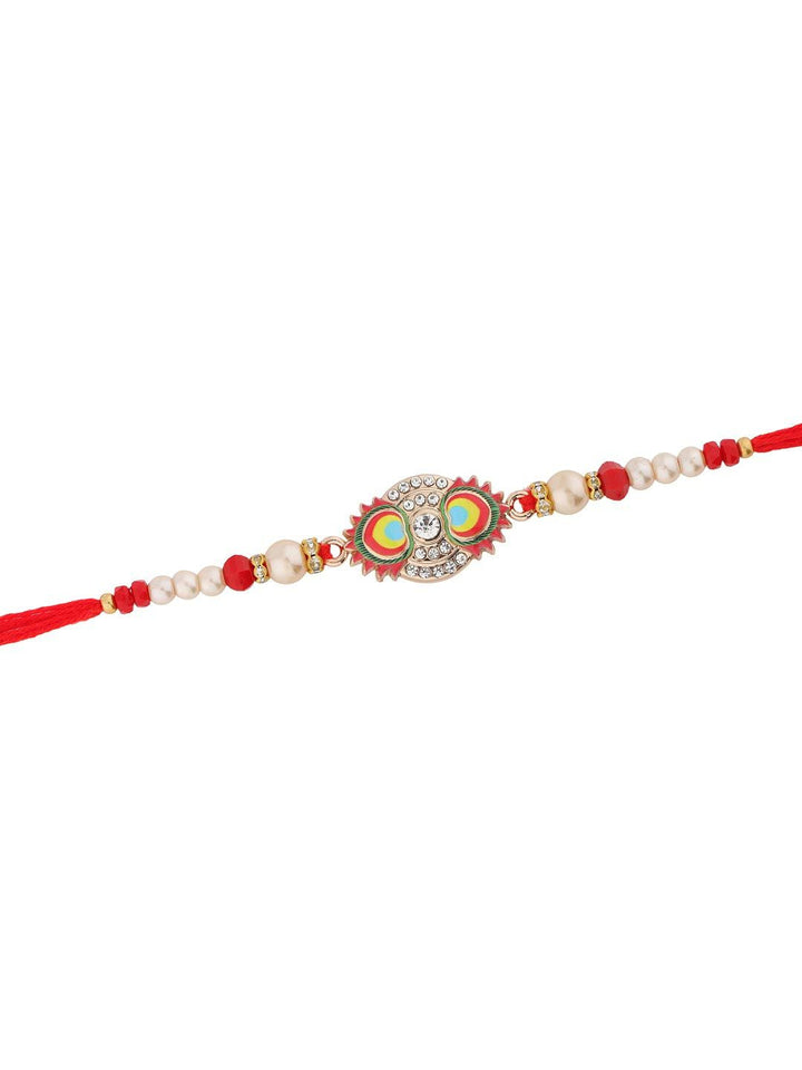 Voylla Sparkling Enameled Designer Thread Rakhi