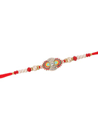 Voylla Sparkling Enameled Designer Thread Rakhi