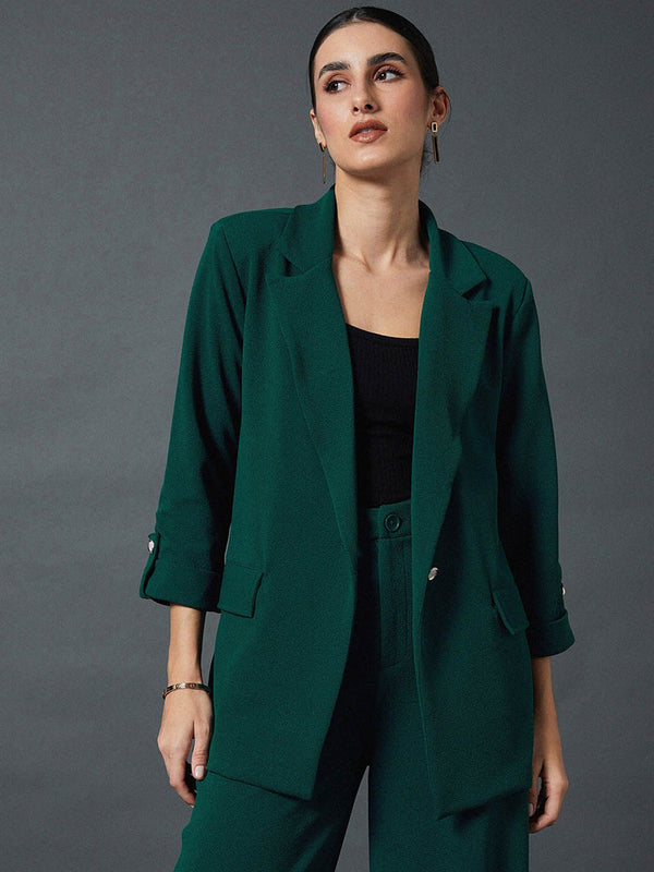 Sassafras Worklyf Reka Bentuk Diri Direka Lapel Lapel Single-Breasted Blazers