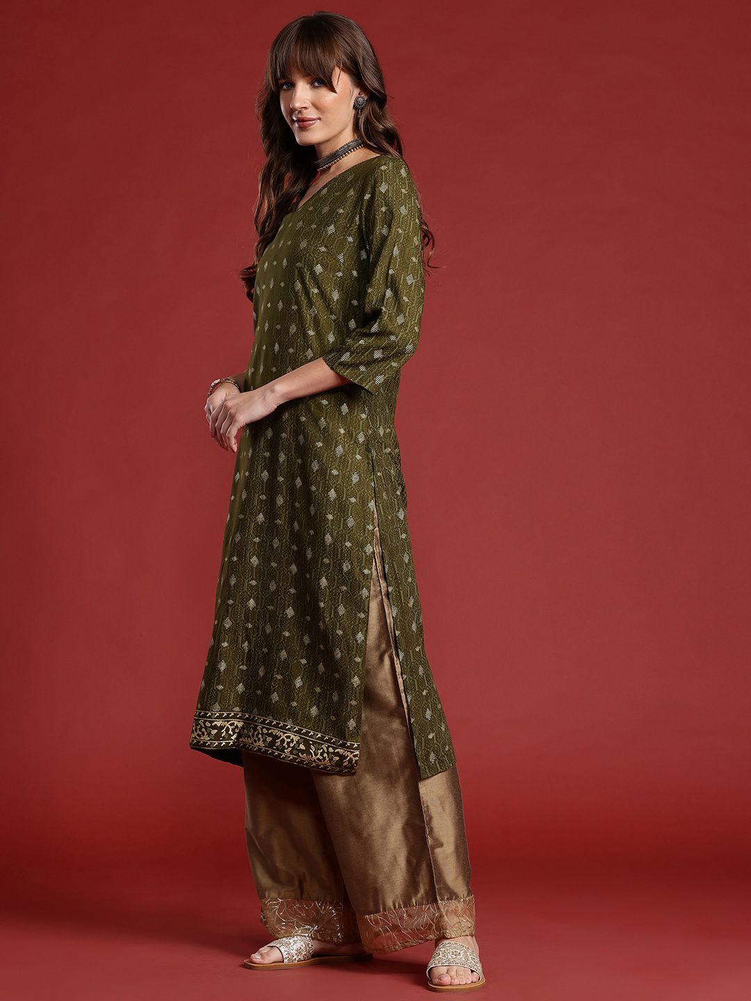 Anouk Geometric Printed Straight Kurta