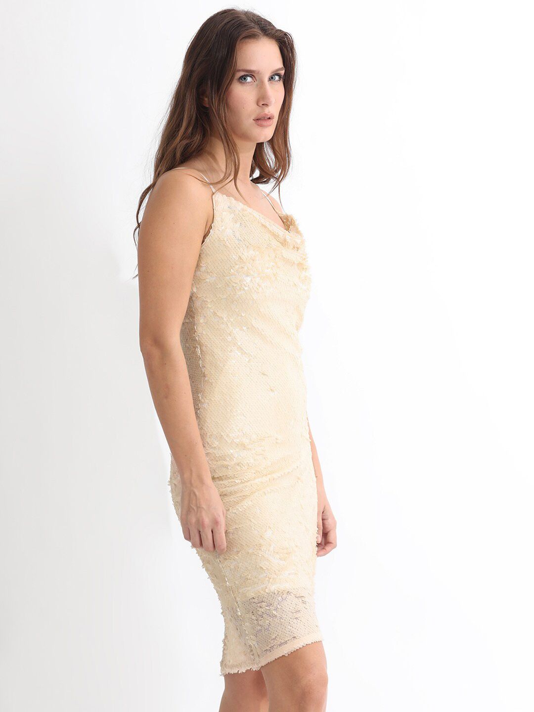 RAREISM Embellished Shoulder Straps Sequined Sheath Dress