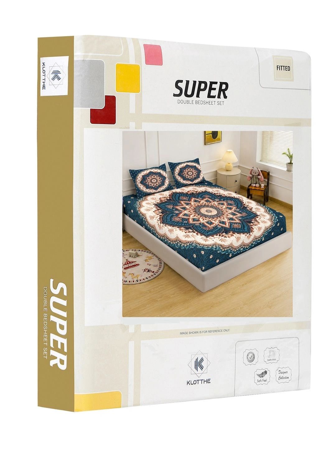 Moda Rapido X KLOTTHE Blue & White Floral 400 TC King Bedsheet with 2 Pillow Covers