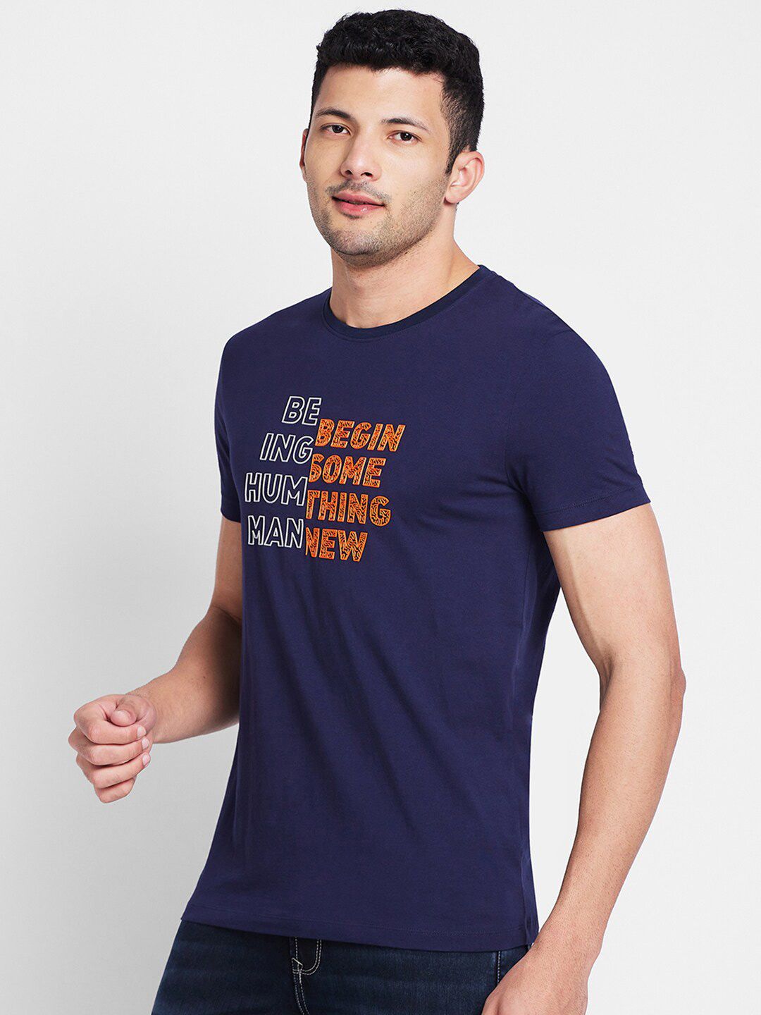 Being Human Typography Printed Regular Fit T-shirt