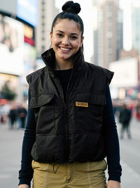 Bewakoof Women Black Oversized Gilet Jacket