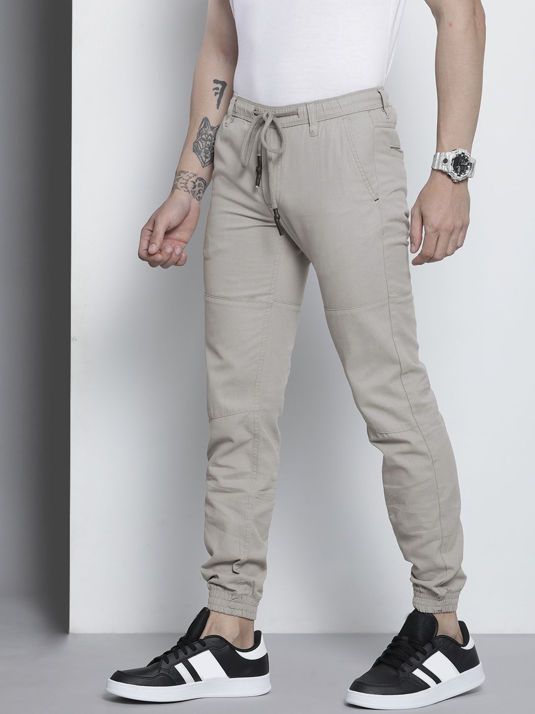 The Indian Garage Co Men Grey Joggers Trousers