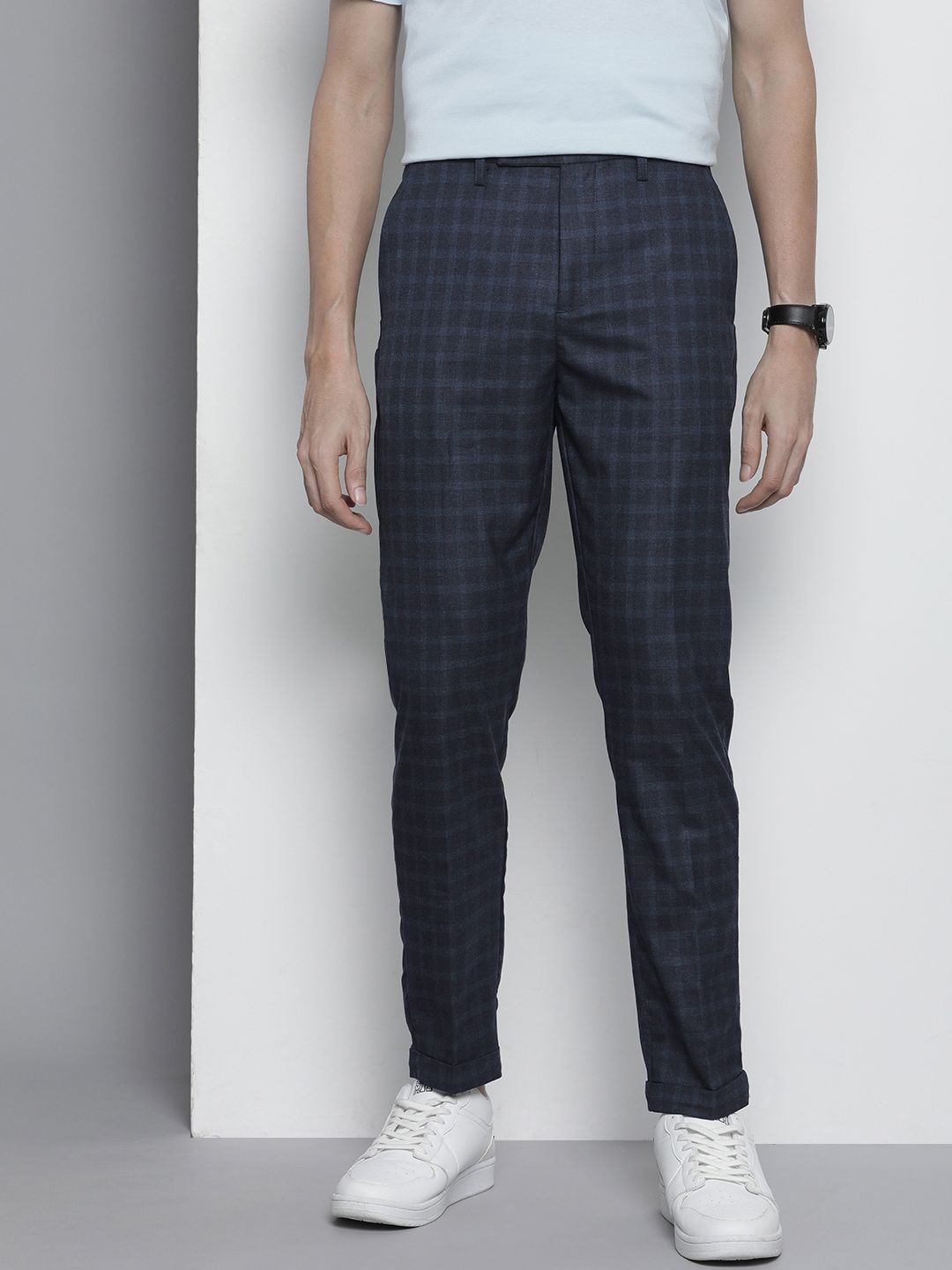 The Indian Garage Co Self Design Regular Fit Chinos Trousers