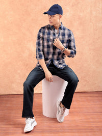 The Indian Garage Co Men Regular Fit Checked Casual Shirt
