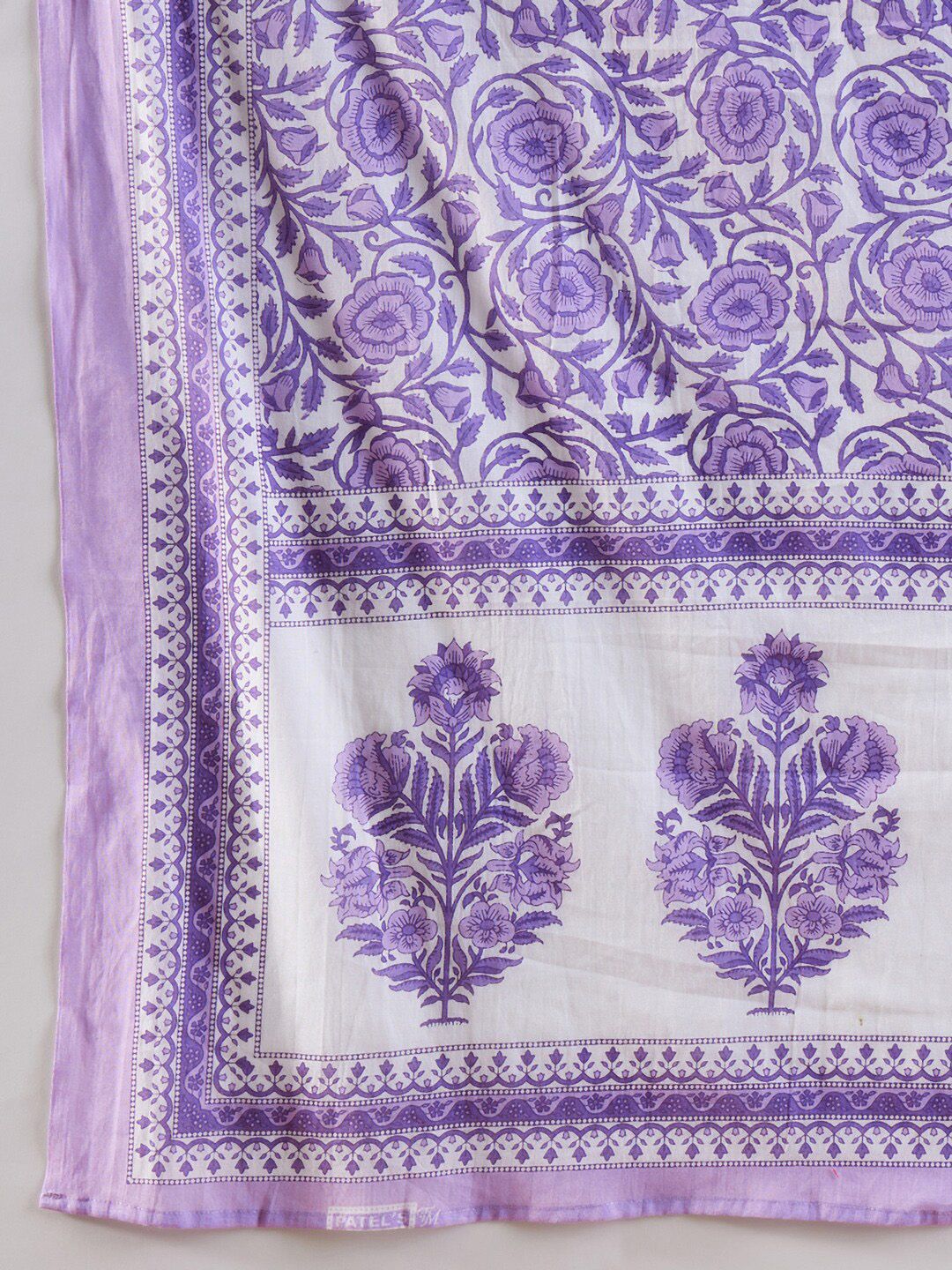 Indo Era V-Neck Floral Printed Panelled Pure Cotton Kurta Set