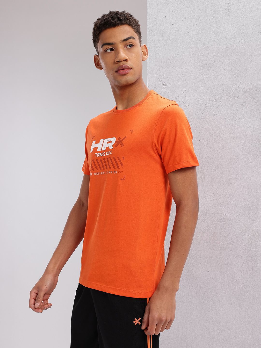 HRX by Hrithik Roshan Brand Logo Printed Training T-shirt
