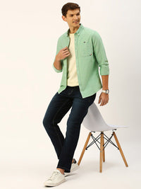 Thomas Scott Cotton Button-Down Collar Twill Classic Slim Fit Opaque Casual Shirt