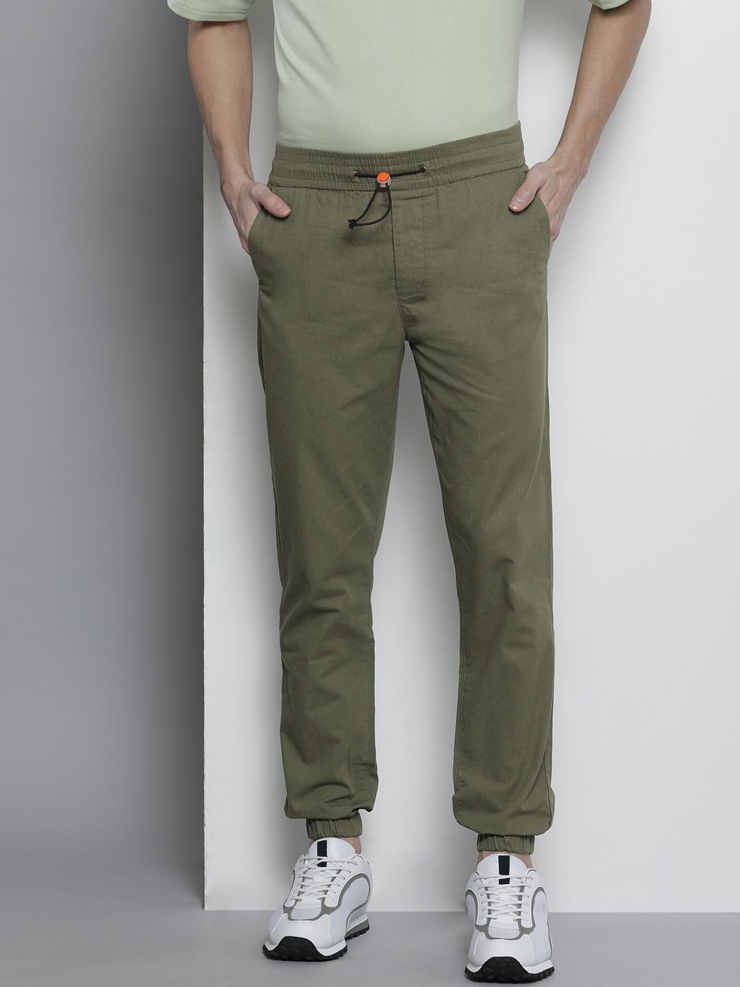 The Indian Garage Co Men Mid-Rise Slim Fit Joggers