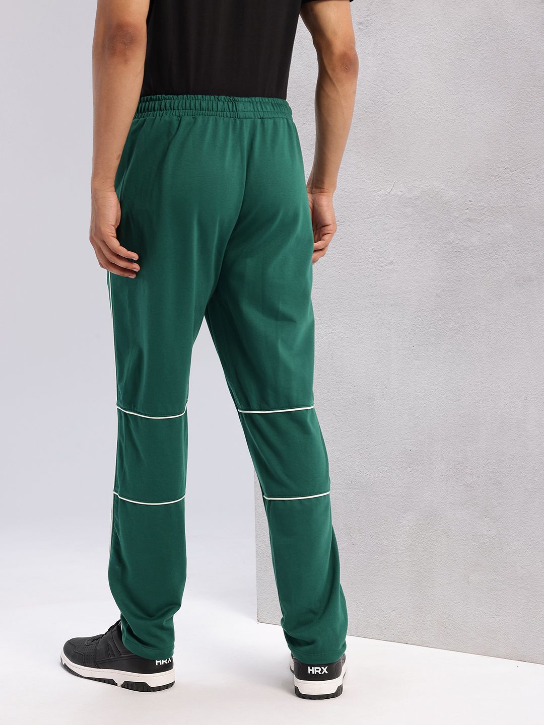 HRX by Hrithik Roshan Men Contrast Piping Mid-Rise Lifestyle Track Pants