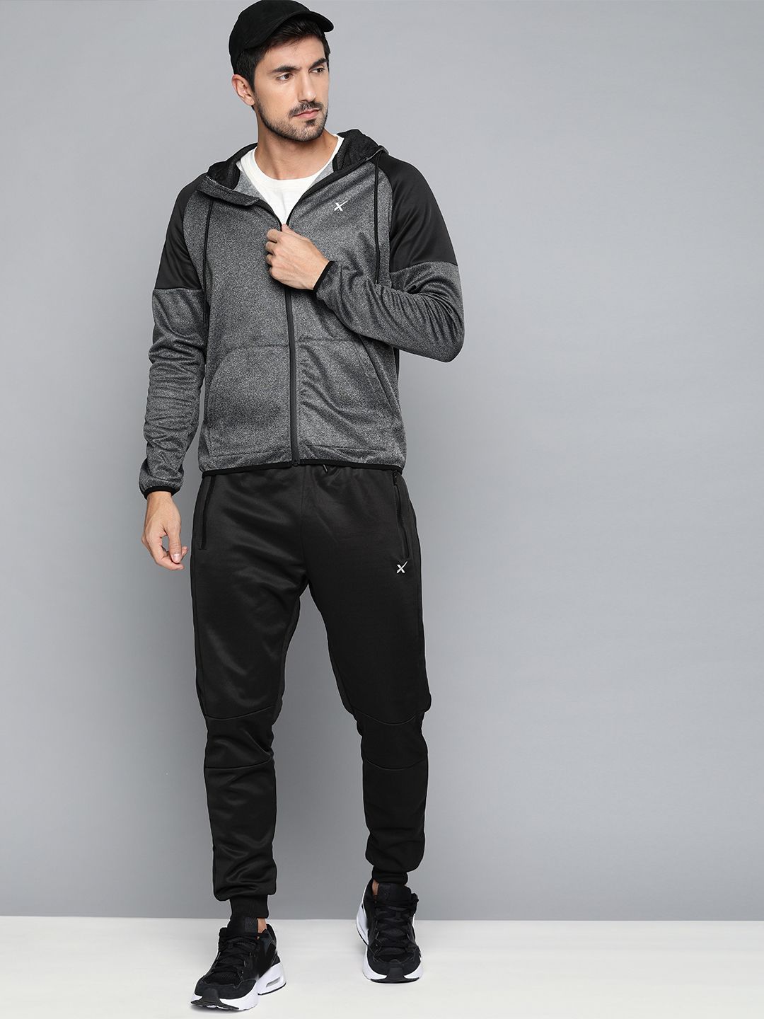 HRX by Hrithik Roshan Men Jet Black Solid Slim Fit Training Track Pants