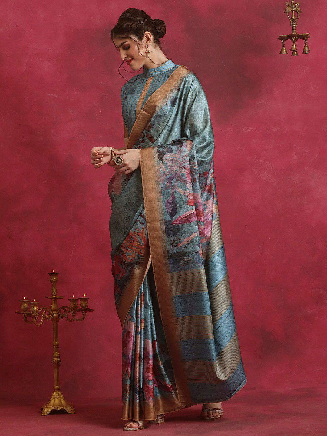 Saree mall Floral Printed Bagh Sarees