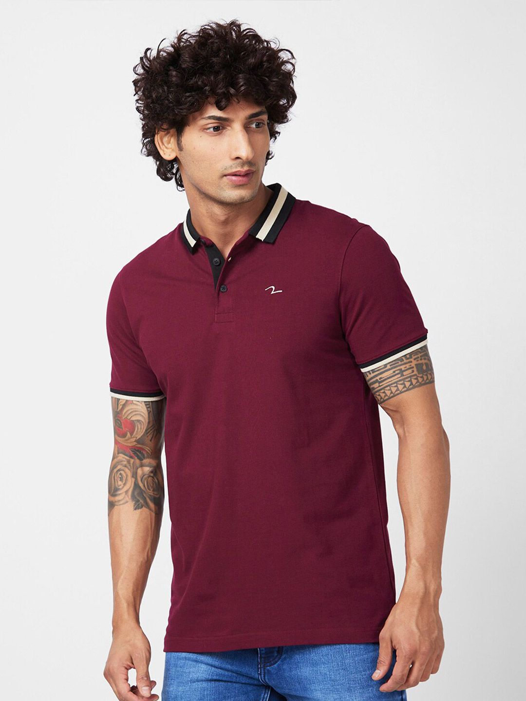 SPYKAR Polo Collar Slim Fit T-shirt