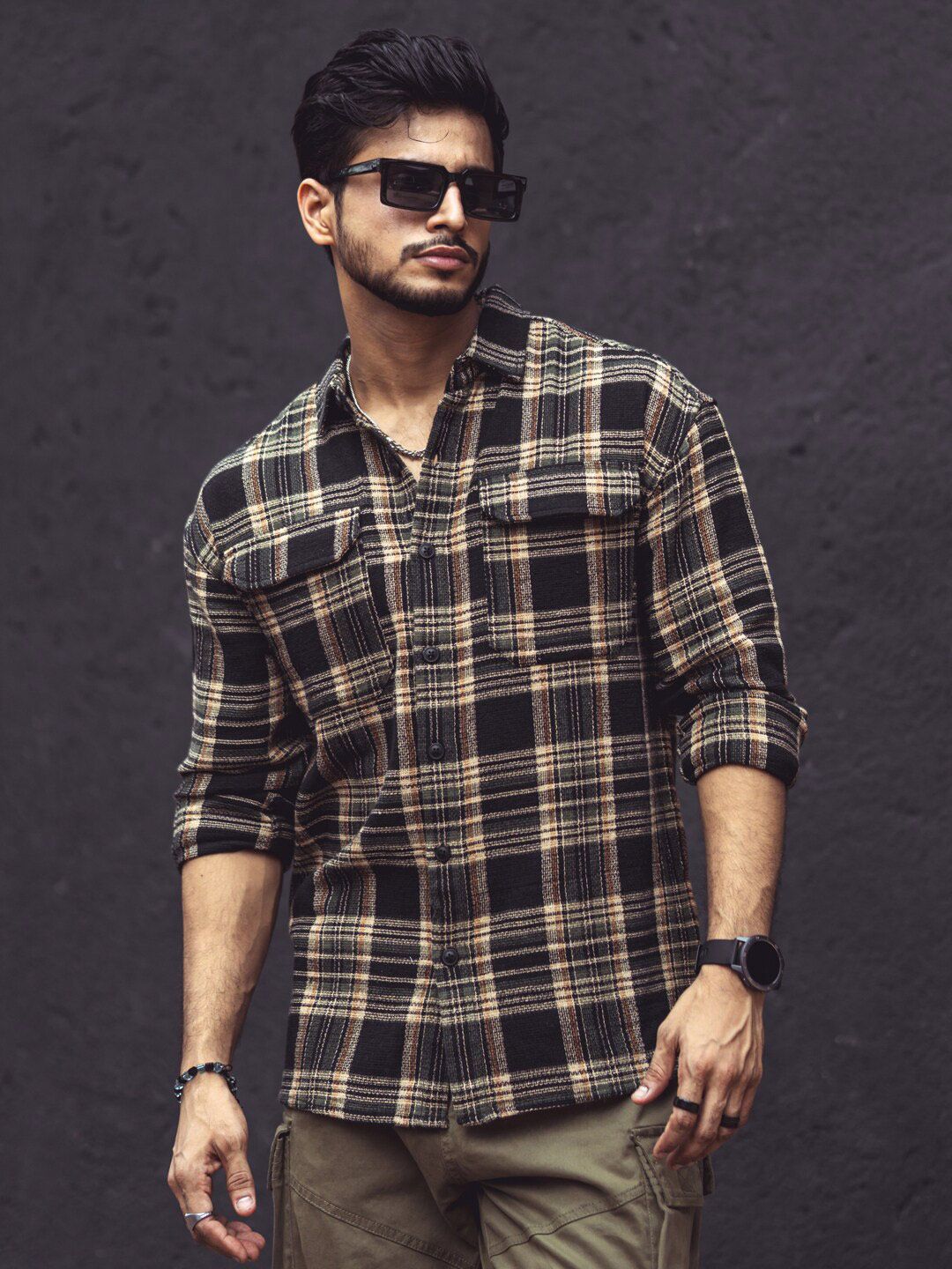 Powerlook India Regular Fit Tartan Checked Casual Shirt