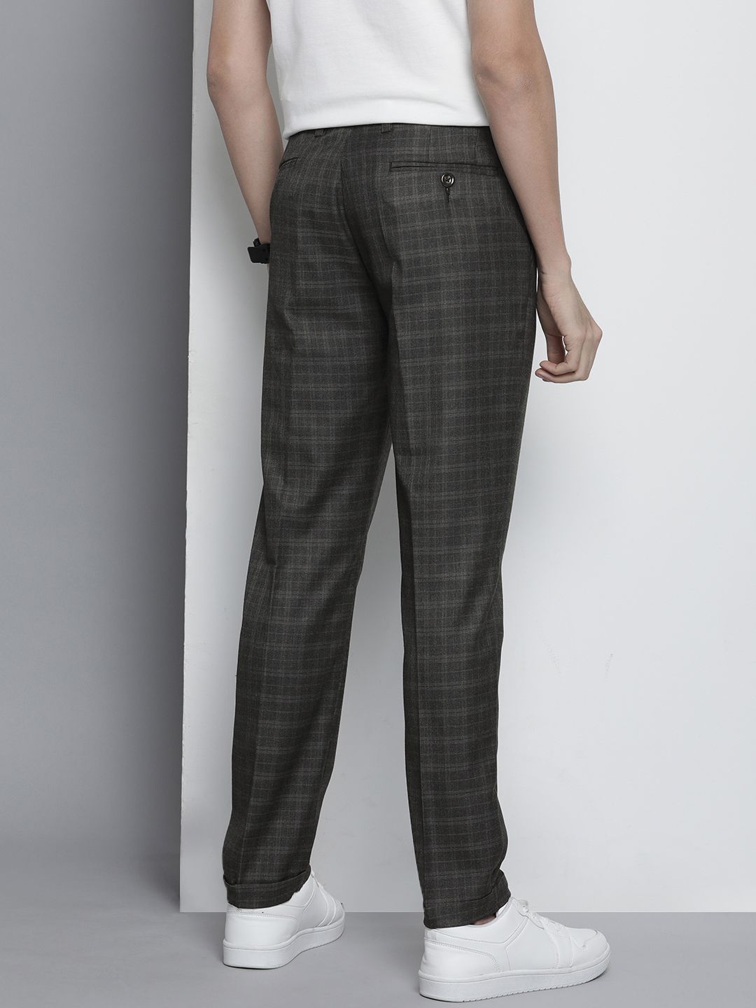 The Indian Garage Co Self Design Regular Fit Chinos Trousers