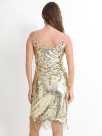 RAREISM Sequin Embellished Shoulder Straps Sheath Party Dress