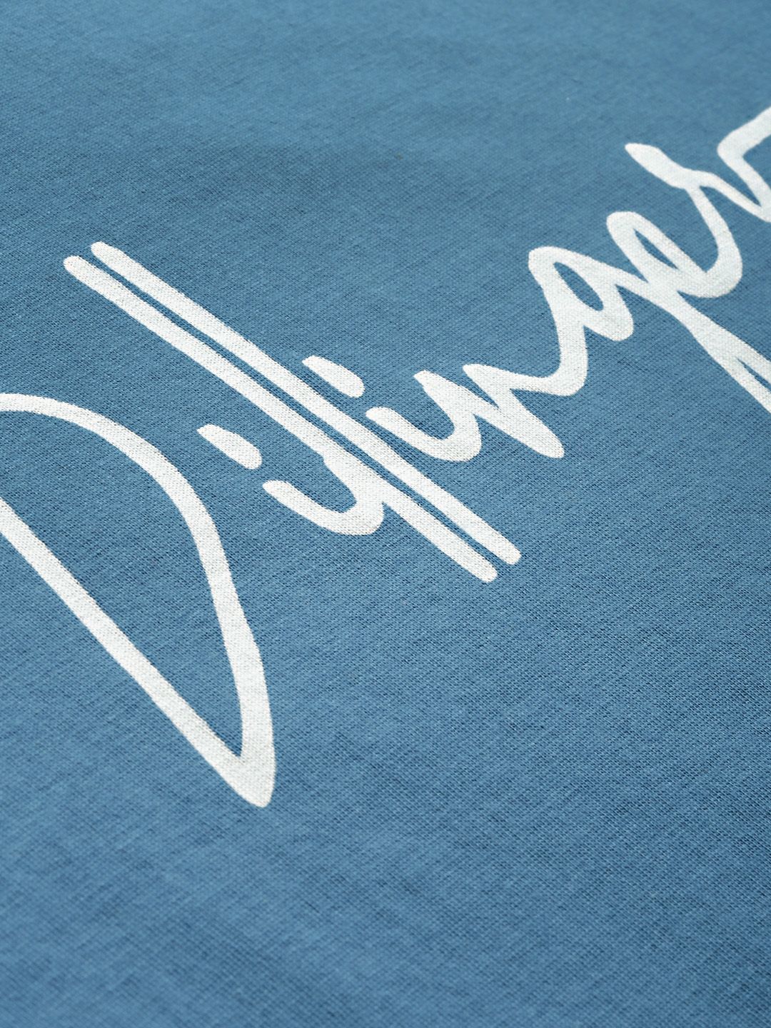 DILLINGER Women Blue Printed Round Neck Pure Cotton T-shirt