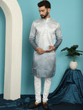 SOJANYA Geometric Woven Design Straight Kurta with Churidar