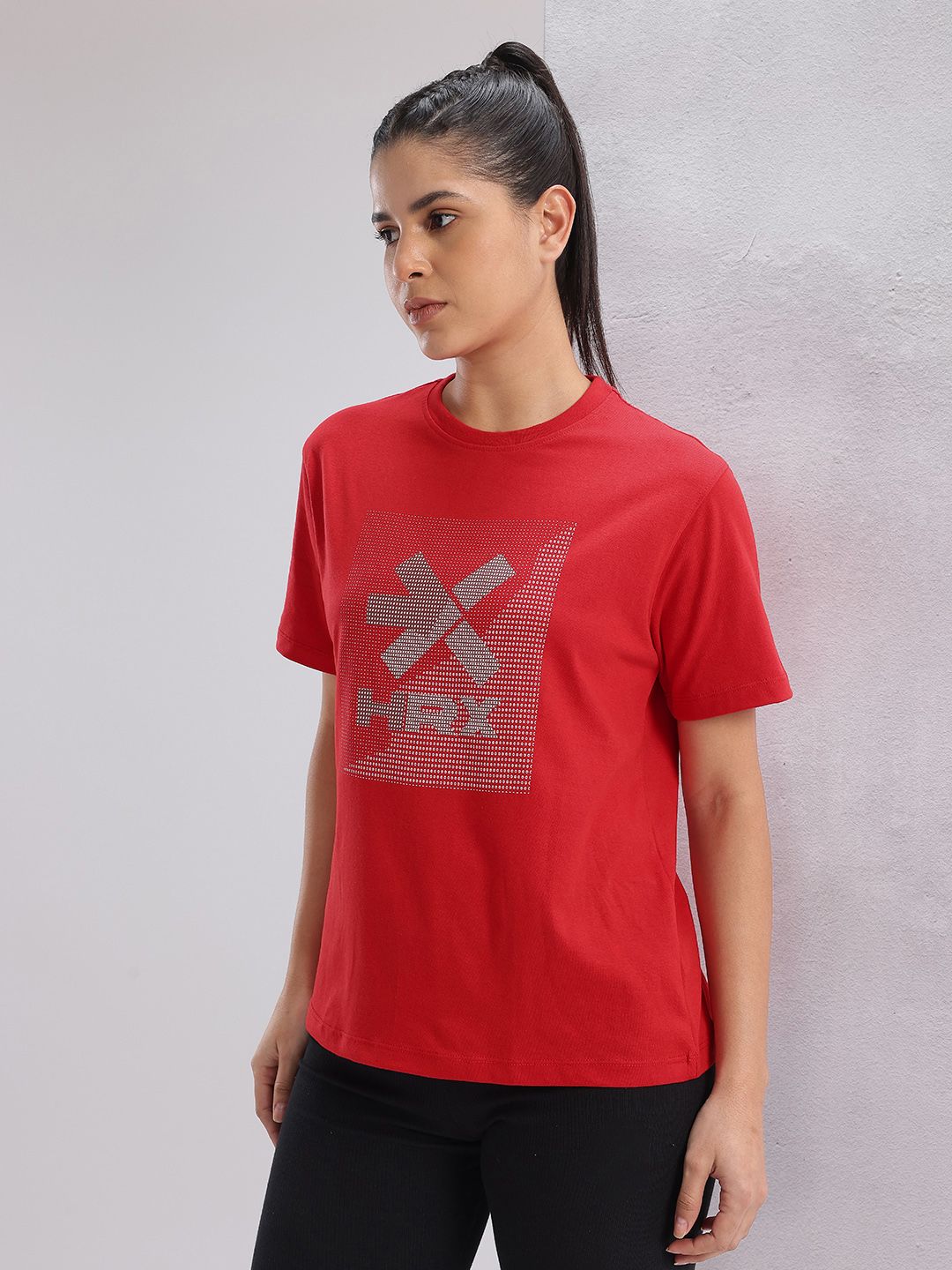 HRX by Hrithik Roshan Twin Collection Brand Logo Printed Training T-shirt