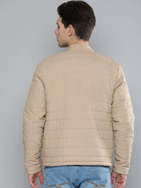 The Indian Garage Co Men Zip-Front Puffer Jacket with Zipper Pockets