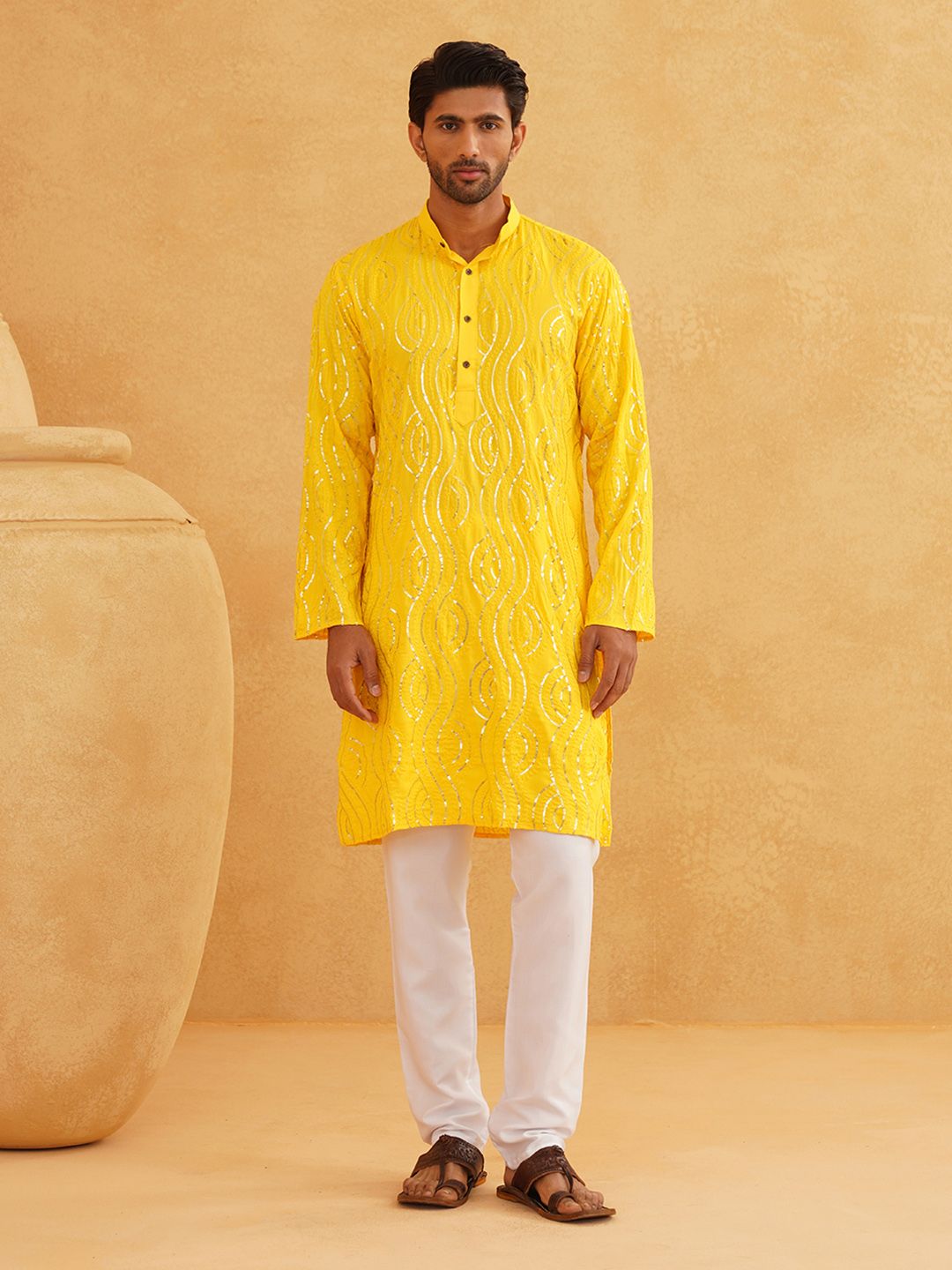 SOJANYA Kurta Lurus Bersulam Labuci Tulen Bersulam Unik dengan Churidar