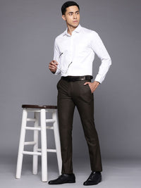Raymond Men Textured Slim Fit Formal Trousers