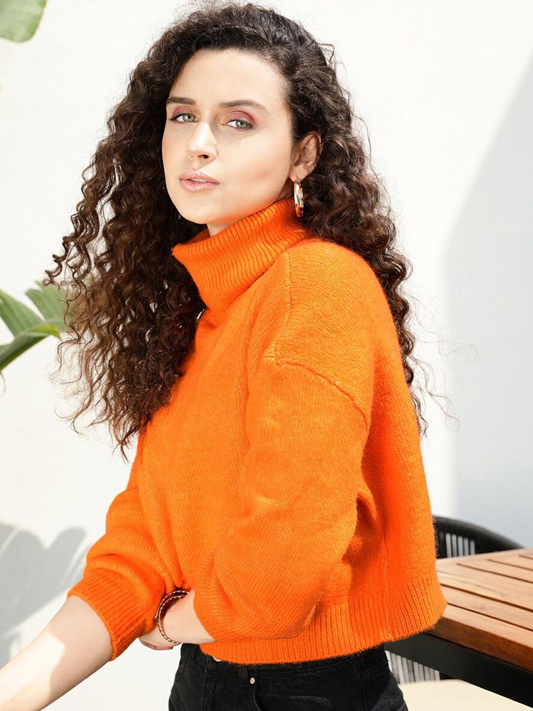 STREET 9 Women Orange Crop Pullover