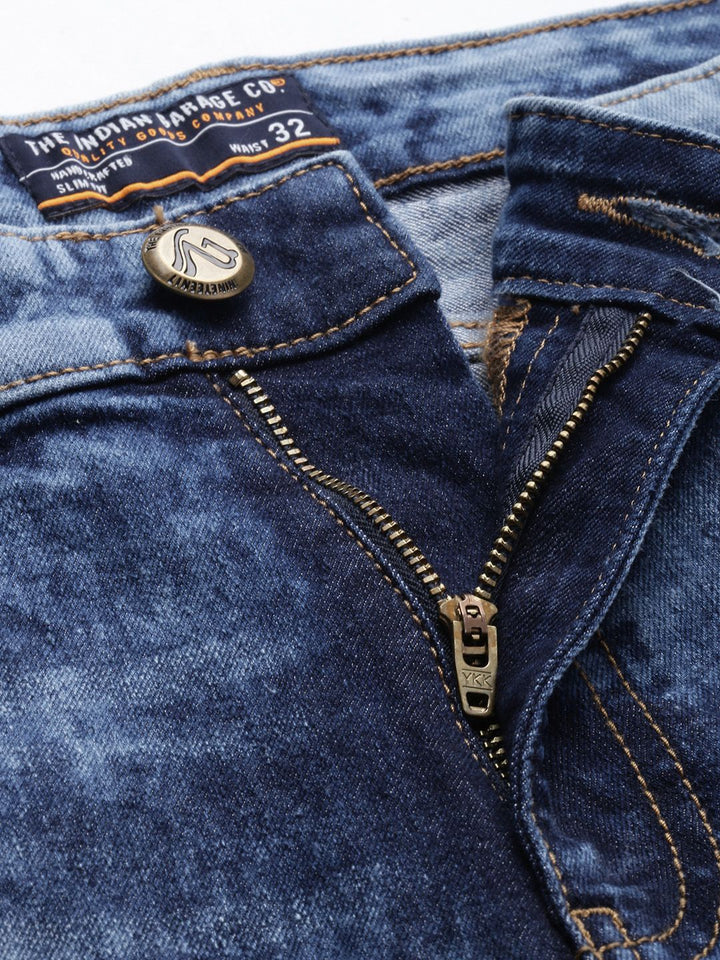 Garage CO Indian Lelaki Biru Slim Fit Light Fade