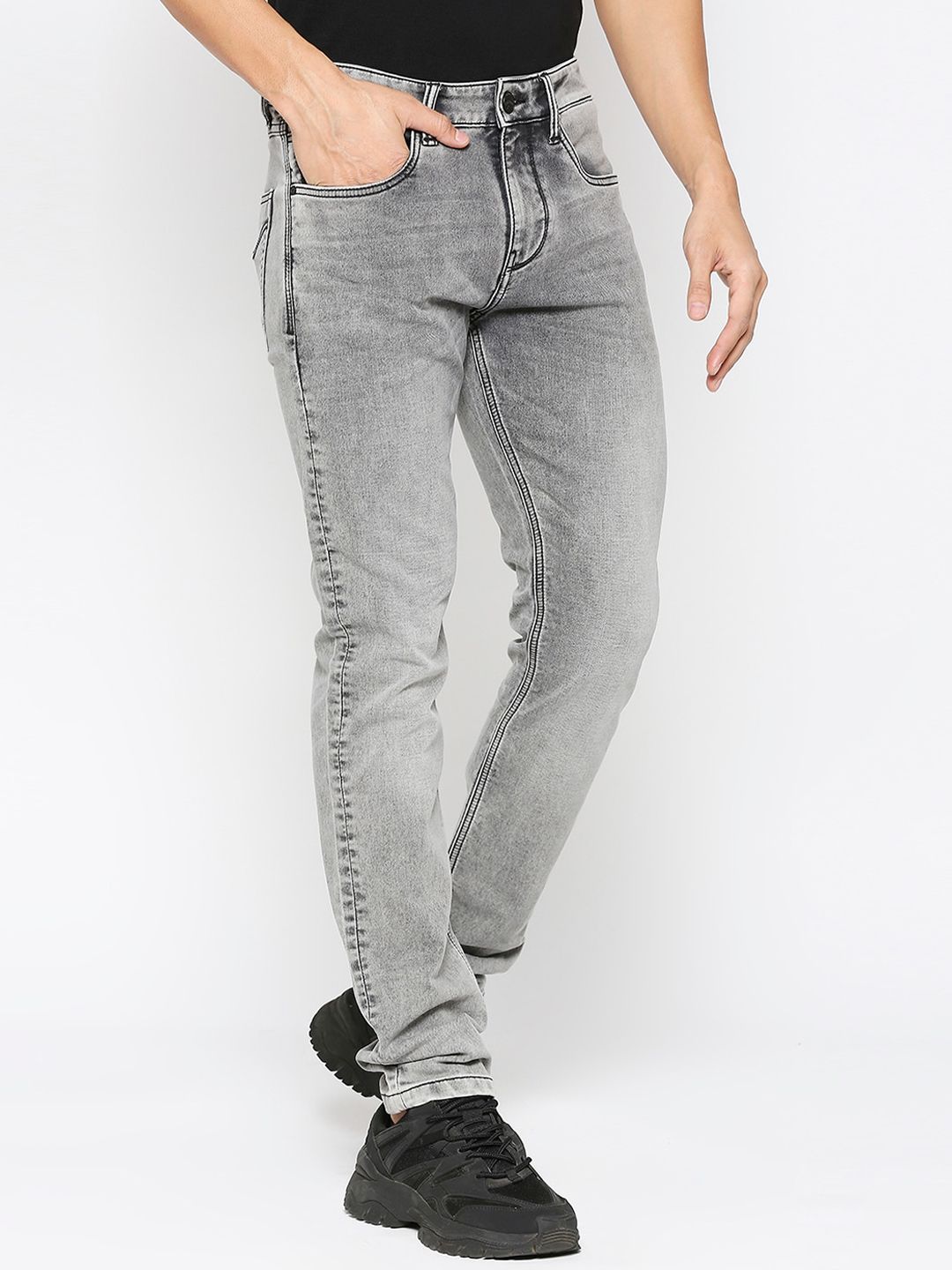 Being Human Men Low Distress Heavy Fade Slim Fit Jeans
