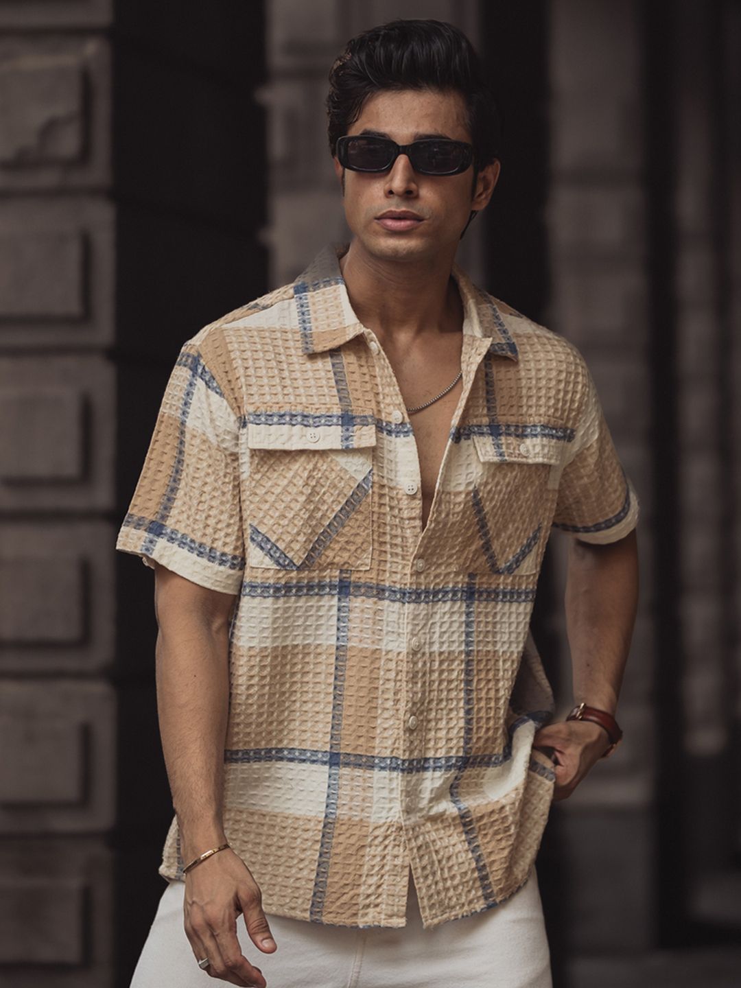 Powerlook Men Tartan Checks Opaque Checked Cotton Casual Shirt