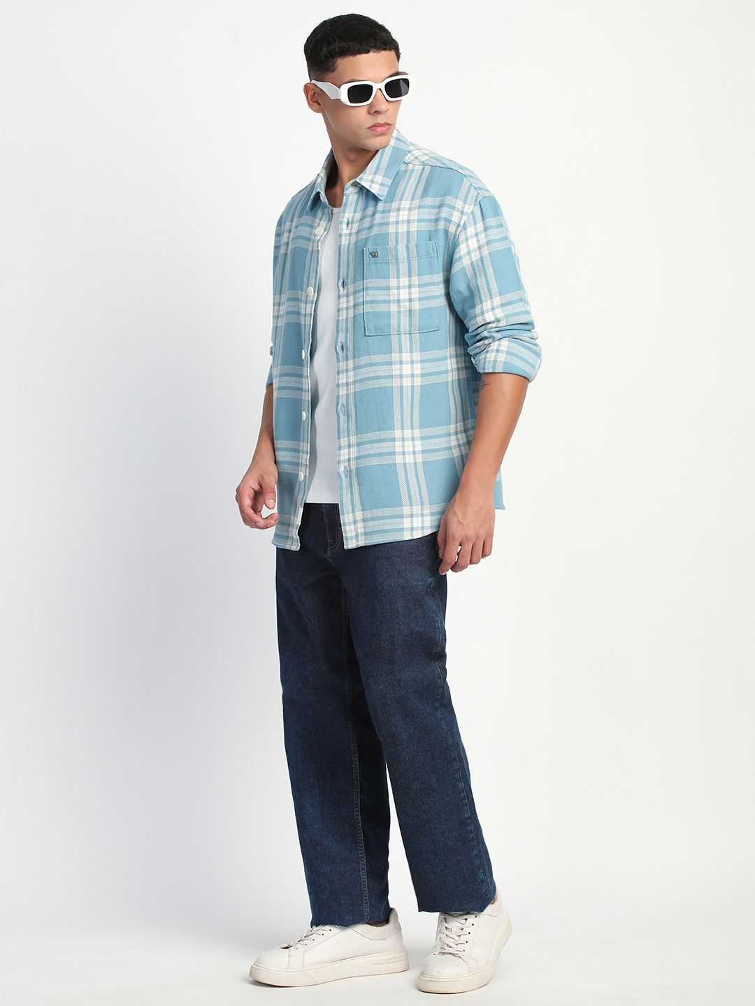THE BEAR HOUSE Men Tartan Checks Opaque Relaxed Fit Cotton Casual Shirt