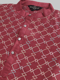 SOJANYA Motif Etnik Bersulam Kurta Lurus Dengan Churidar