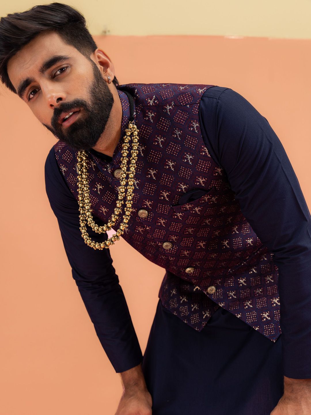 KISAH Men Woven Design Nehru Jackets