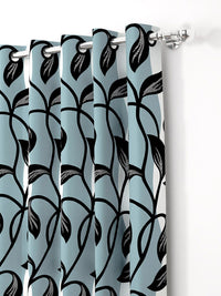 Story@home 2 Pieces White & Grey Printed Door Curtains