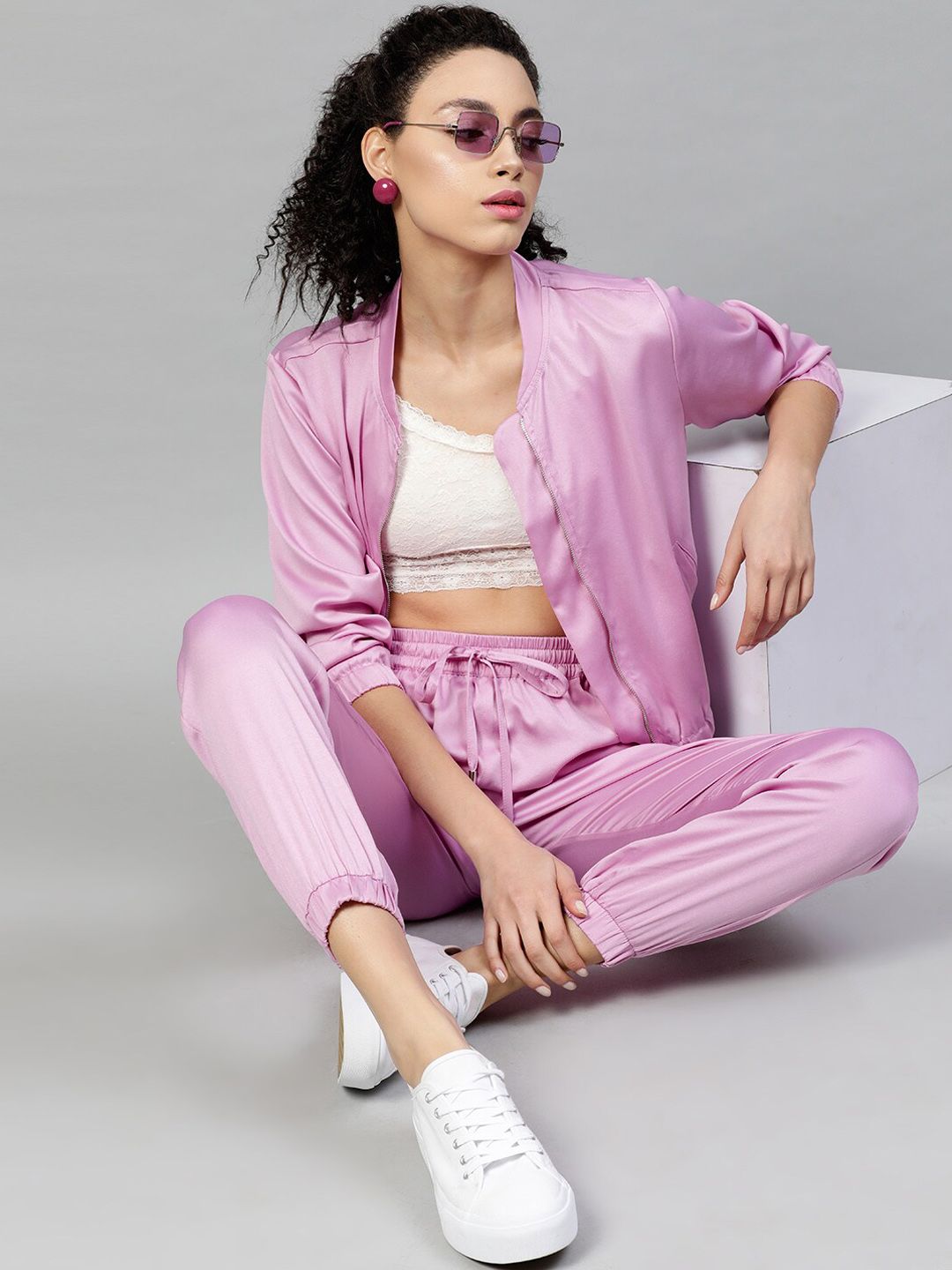 STREET 9 BASICS Women Lavender Regular Fit Solid Joggers