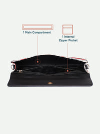 ZOUK Rhea Kapoor Bombay Tapestry Textured Water Resistant Jute Envelope Clutch