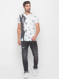 Being Human Men Grey & White Printed T-shirt