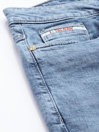 The Indian Garage Co Men Bootcut Slash Knee Ripped Light Fade Stretchable Jeans