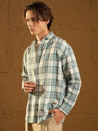 DENNISON Men Checked Oversized Cotton Shirt