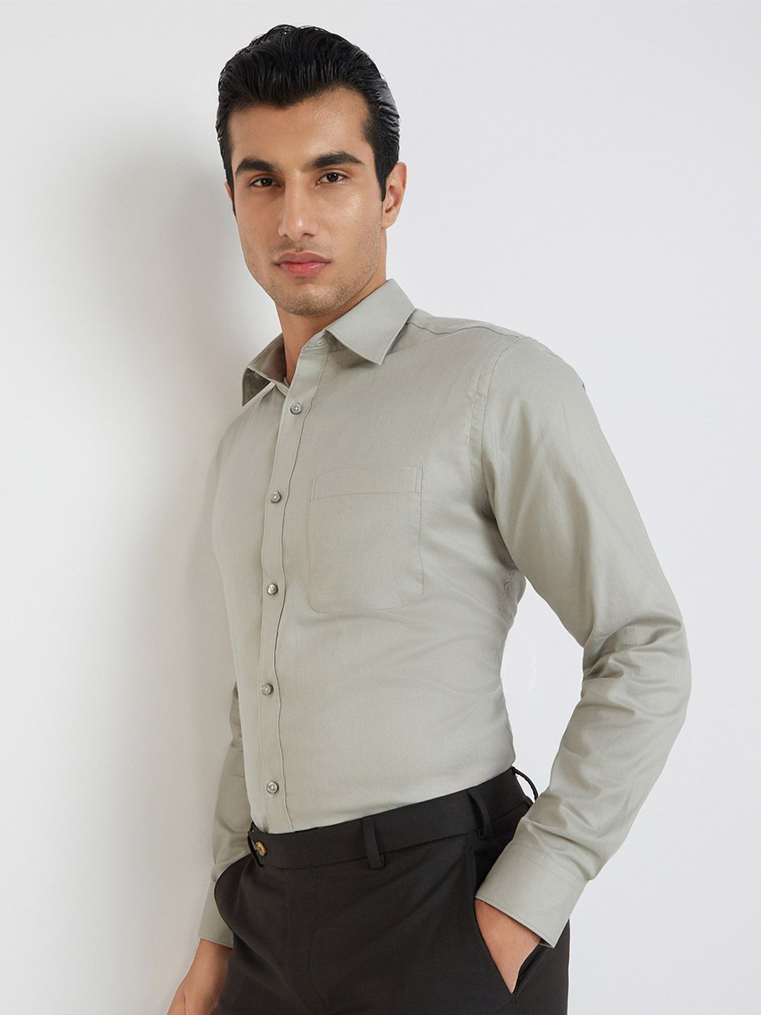 Raymond Slim Fit Opaque Pure Cotton Formal Shirt