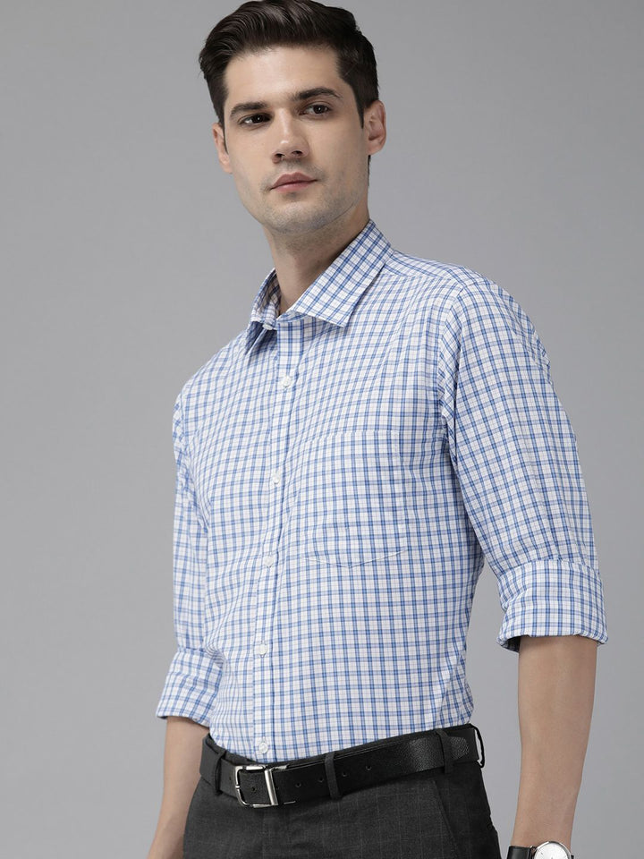Park Avenue Men Slim Fit Tartan Checks Pure Cotton Formal Shirt